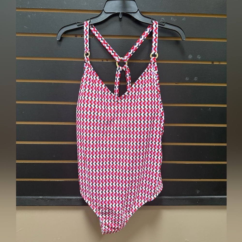 Kona Sol One-Piece Swimsuit – Size 18 – Multicolor Chevron